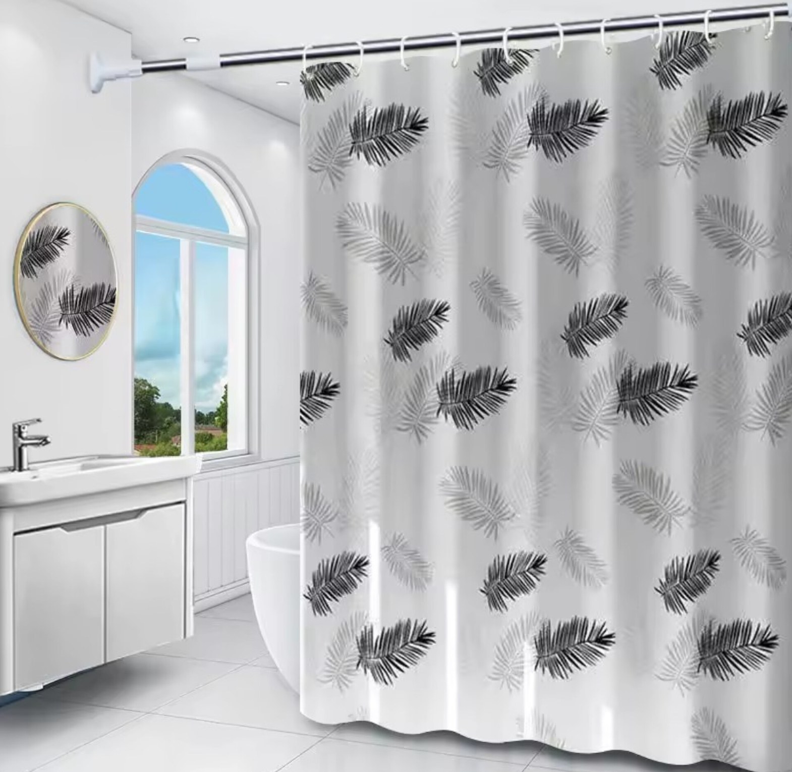 Shower Curtains Waterproof Anti-Mould Bathroom Decor image