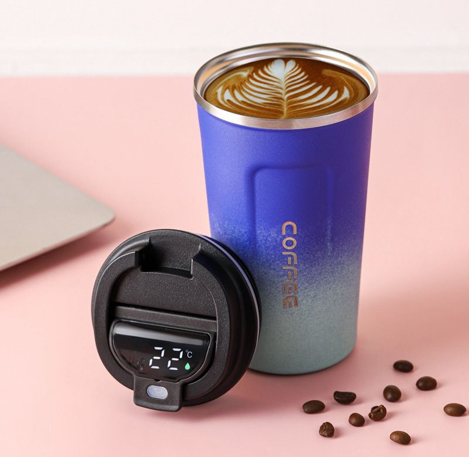 510ml Smart lid Thermos Coffee Mug Stainless Steel  image