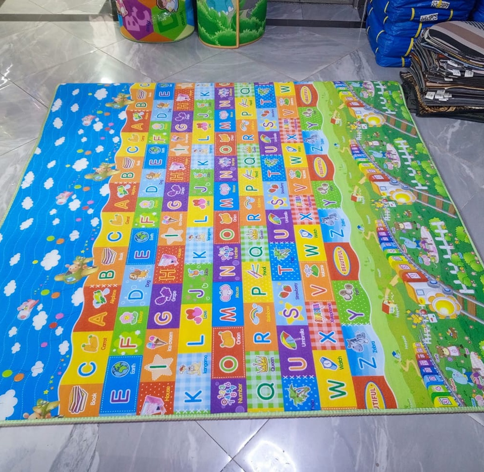 Baby Crawl Play Mat or Kids Educational Rug 1.9m×2m image