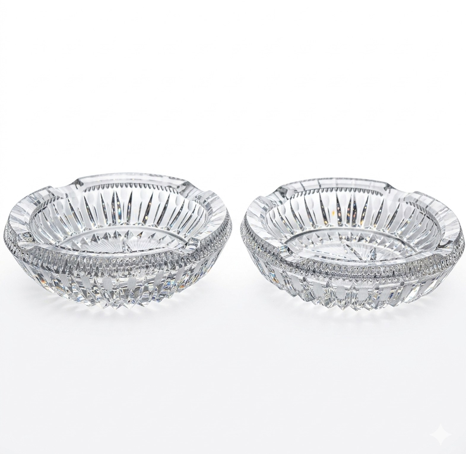 Premium Cut Crystal Glass Ashtray - Heavy Duty Decorative Smoking Accessory for Home & Office - Luxury Decor image