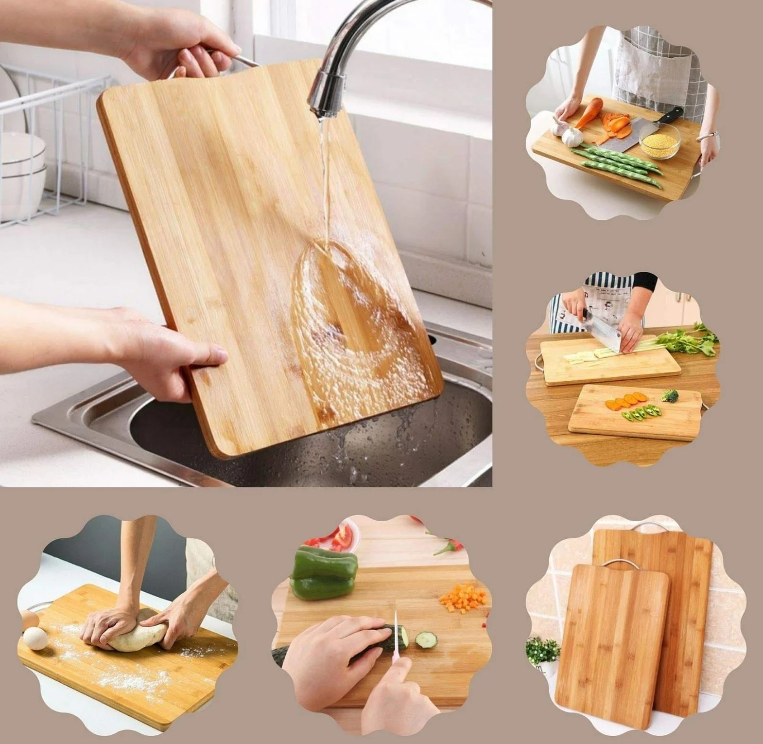 Hard Big Size 1.8cm Thick Wooden Bamboo Chopping Board image