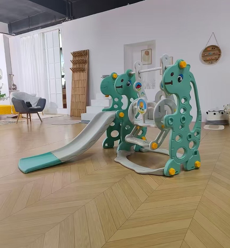 Kids Slide Playset: Children's Indoor or Outdoor Playground - Baby Plastic Slide and Swing Set image