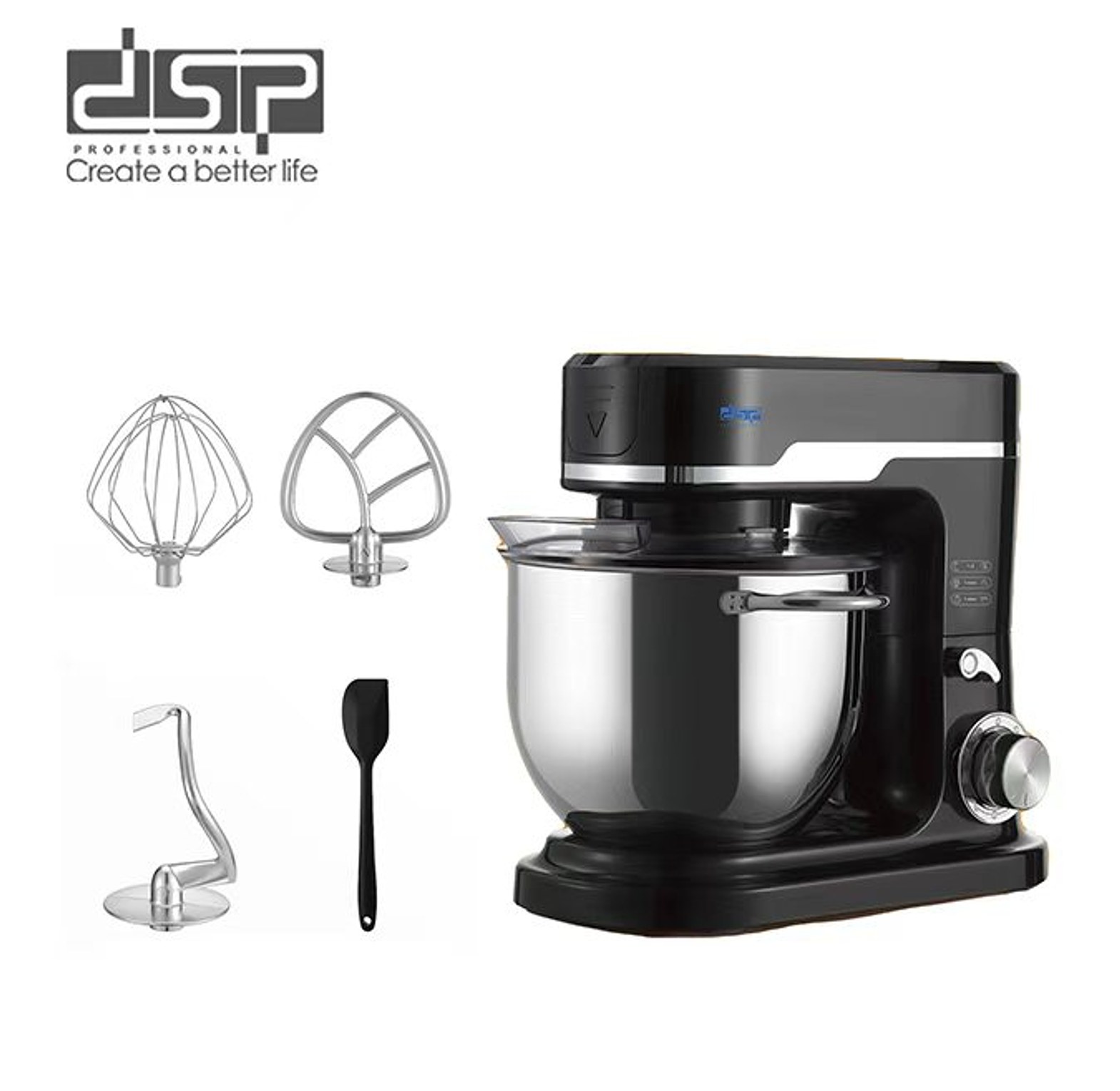 3-in-1 Stand Mixer – 7.0L Stainless Steel Bowl, 1500W Heavy-Duty Kitchen Mixer image