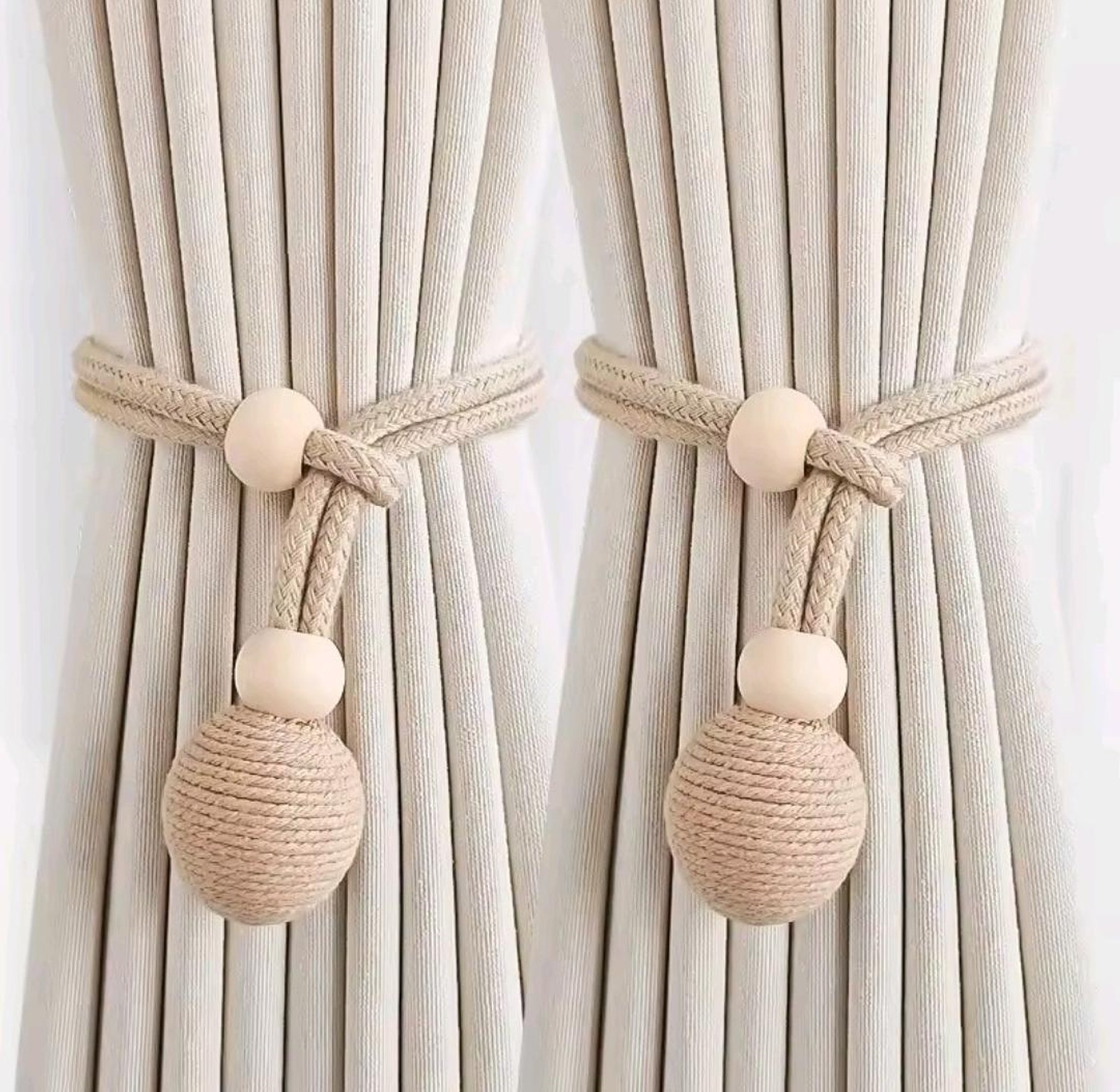 2PCS Nordic Cotton Rope Curtain Tiebacks image