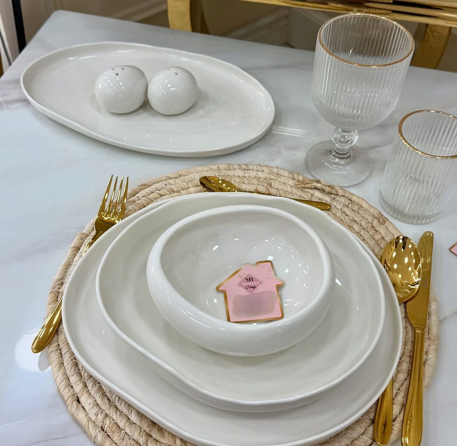 Dinner Set Elegant  European Double Glaze Porcelain Dinner 27pcs set image