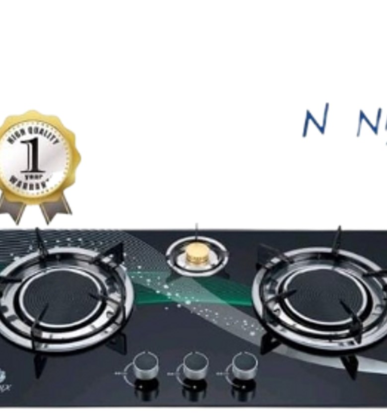Cooktop .Nunix 3 Burner Low Gas Consumption Glass Top Table Infrared Cooker image