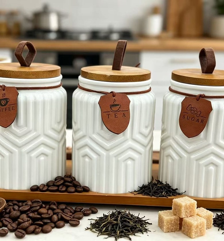 Elegant 3-Piece Ceramic Canister Set image