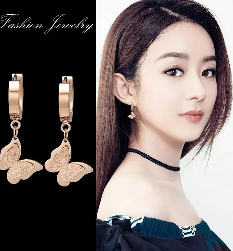 Small Hoop Butterfly Earrings  image