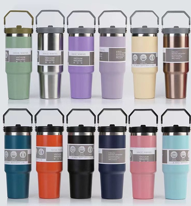 Stanley Cup. 900ml  Stainless Steel Stanely Cup with Handle & Straw Lid, Insulated Reusable Stainless Steel Travel Mug image
