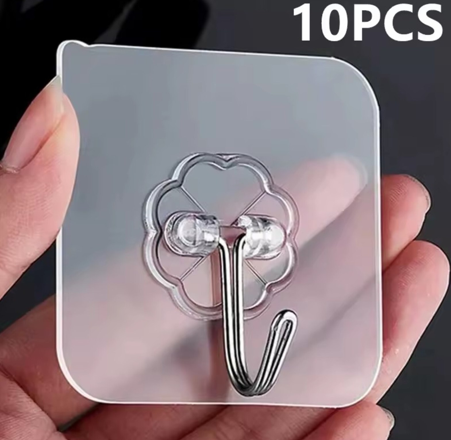 10 Piece Multipurpose Hooks, Wall Mounted Adhesive Hooks image