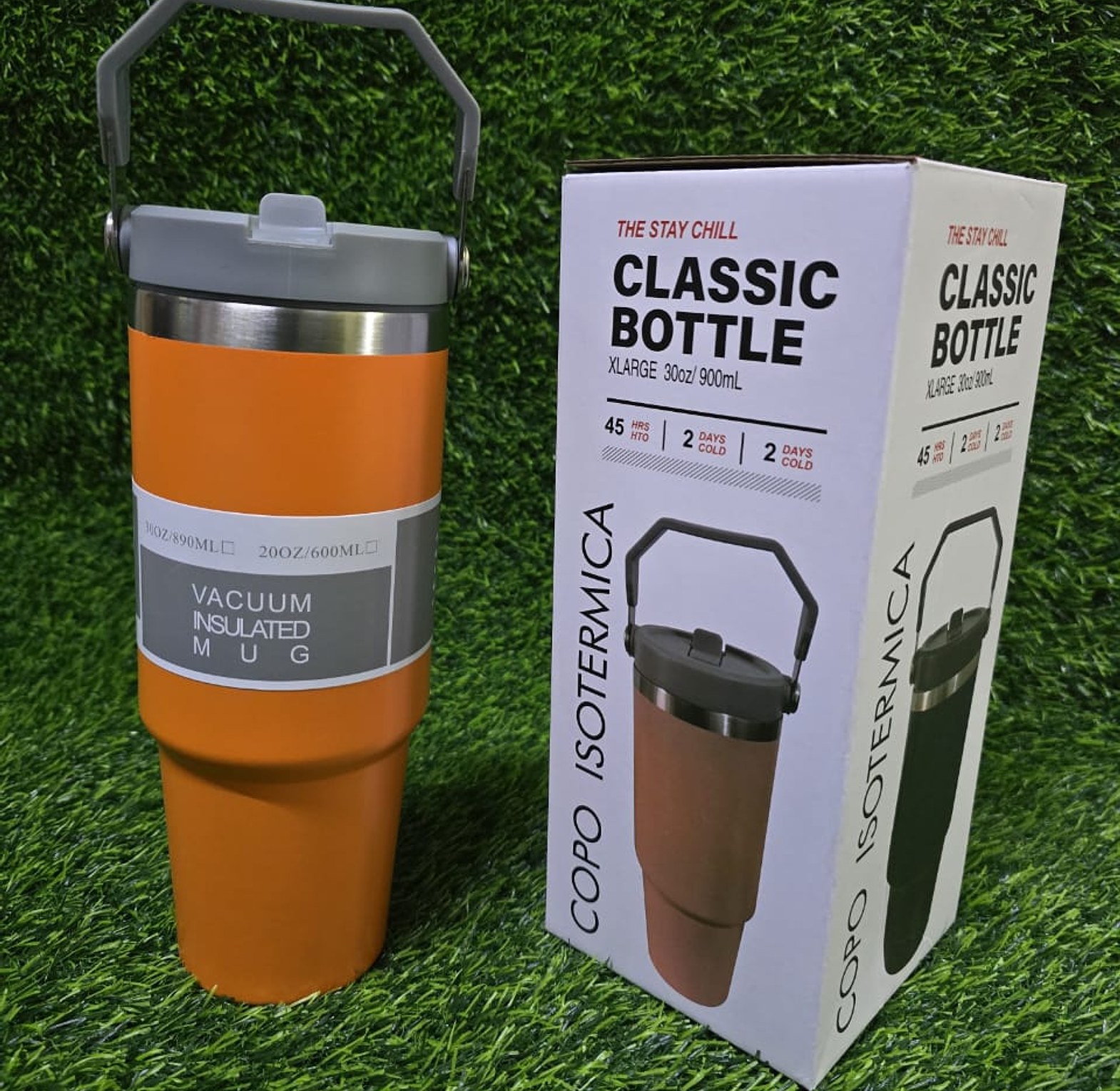 Stanley Cup 900ml High Quality with Handle & Straw Lid, Insulated Reusable Stainless Steel Travel Mug image