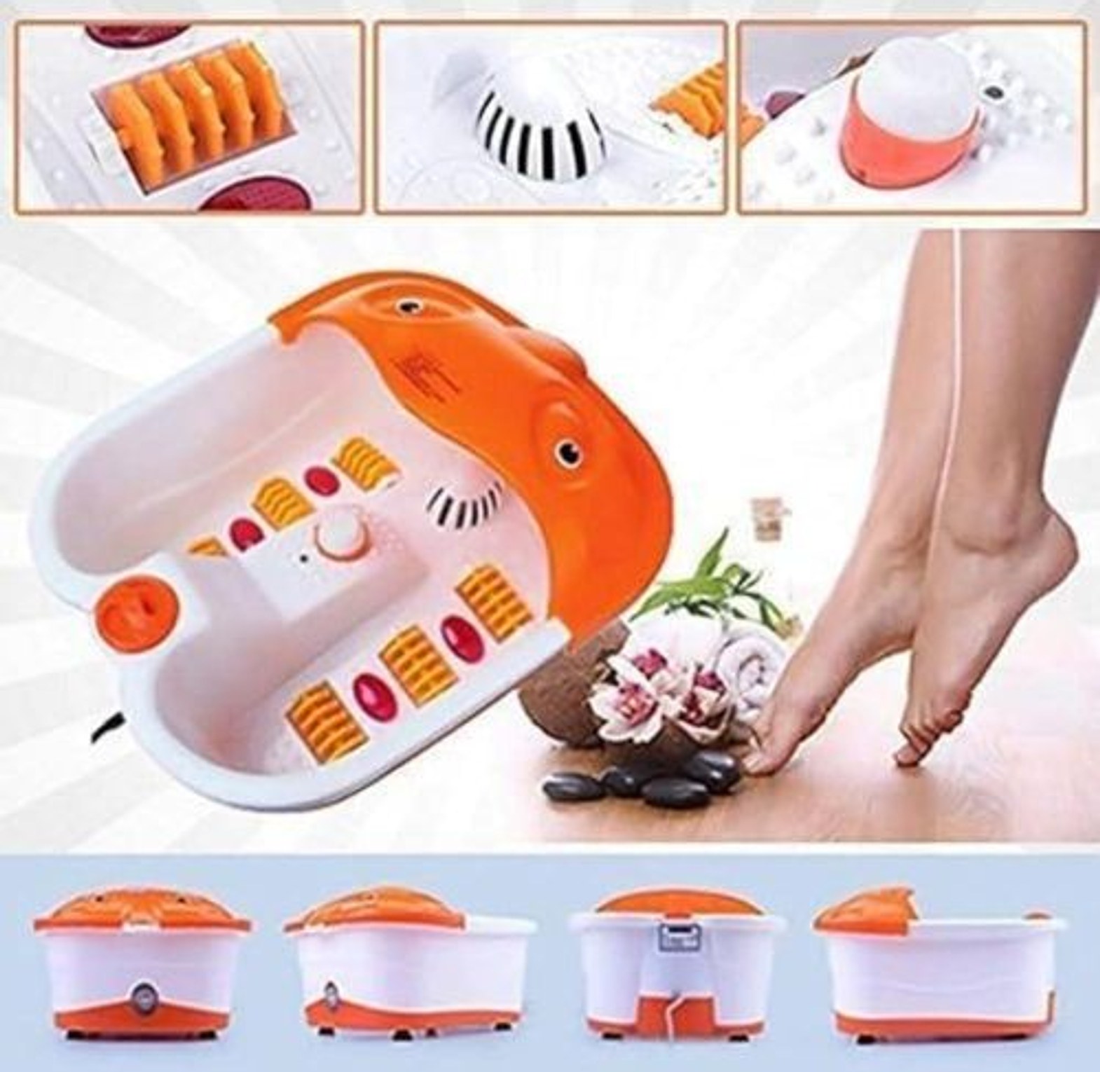 Hot Selling Professional Electric Foot Bath Massager With Infrared Foot Spa Massager With Roller for Foot Callus Remover Machine for Feet Pain Relieve And Feet Care image
