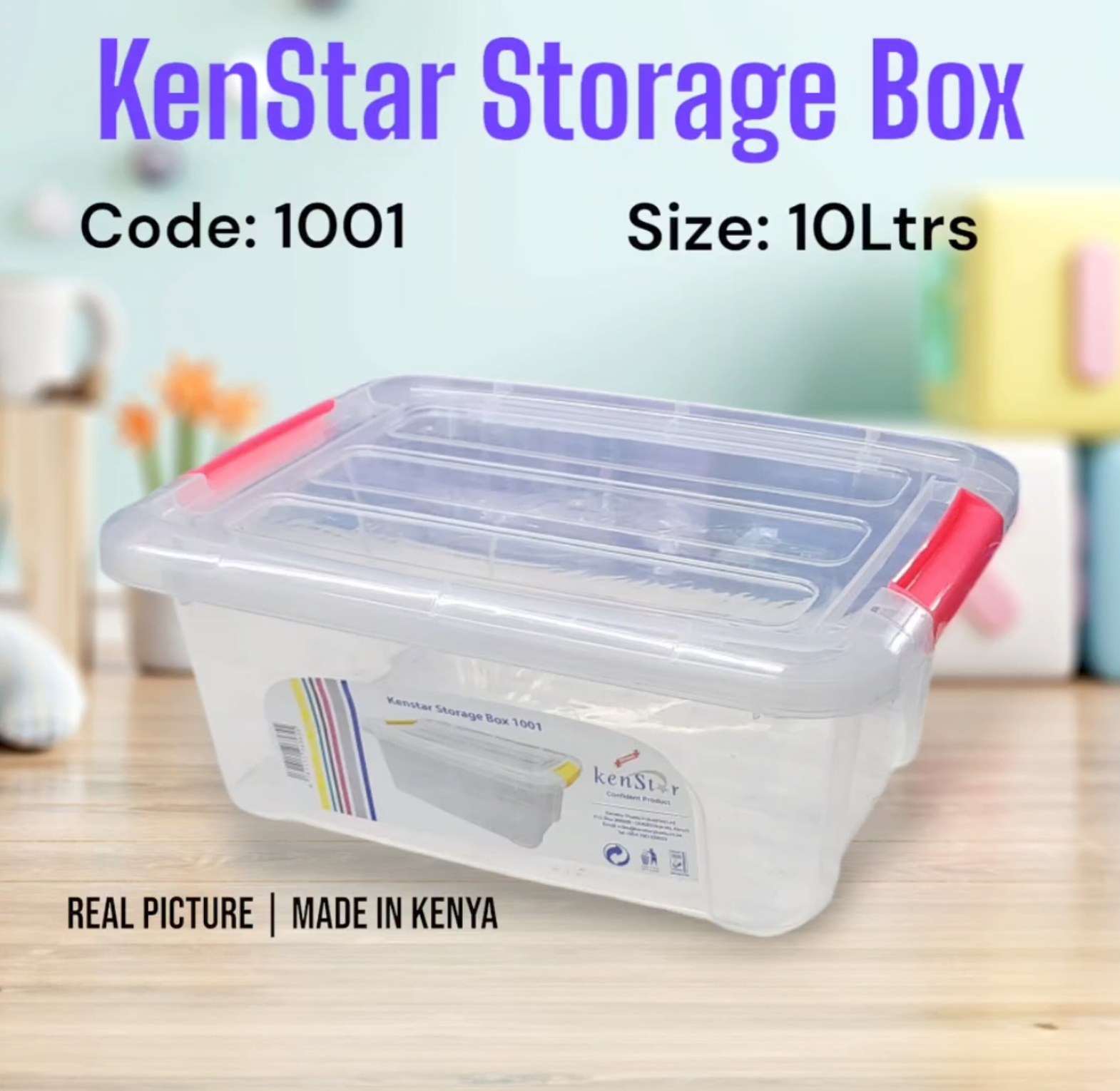 KenStar Clear Plastic Storage Box Set (1.2L to 10L) Multi-Purpose Home & Office Organizer Containers - Durable & Stackable image