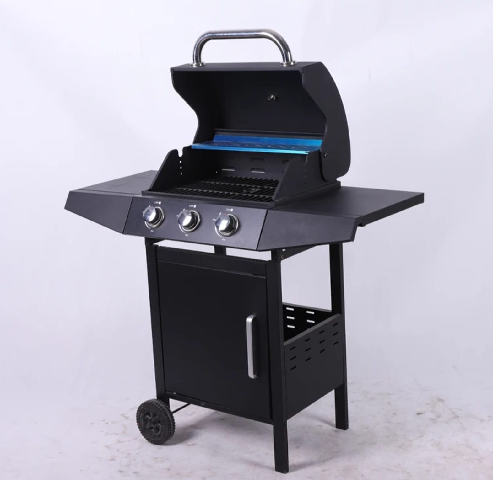 Modern Outdoor Gas Grill Set with Trolley image