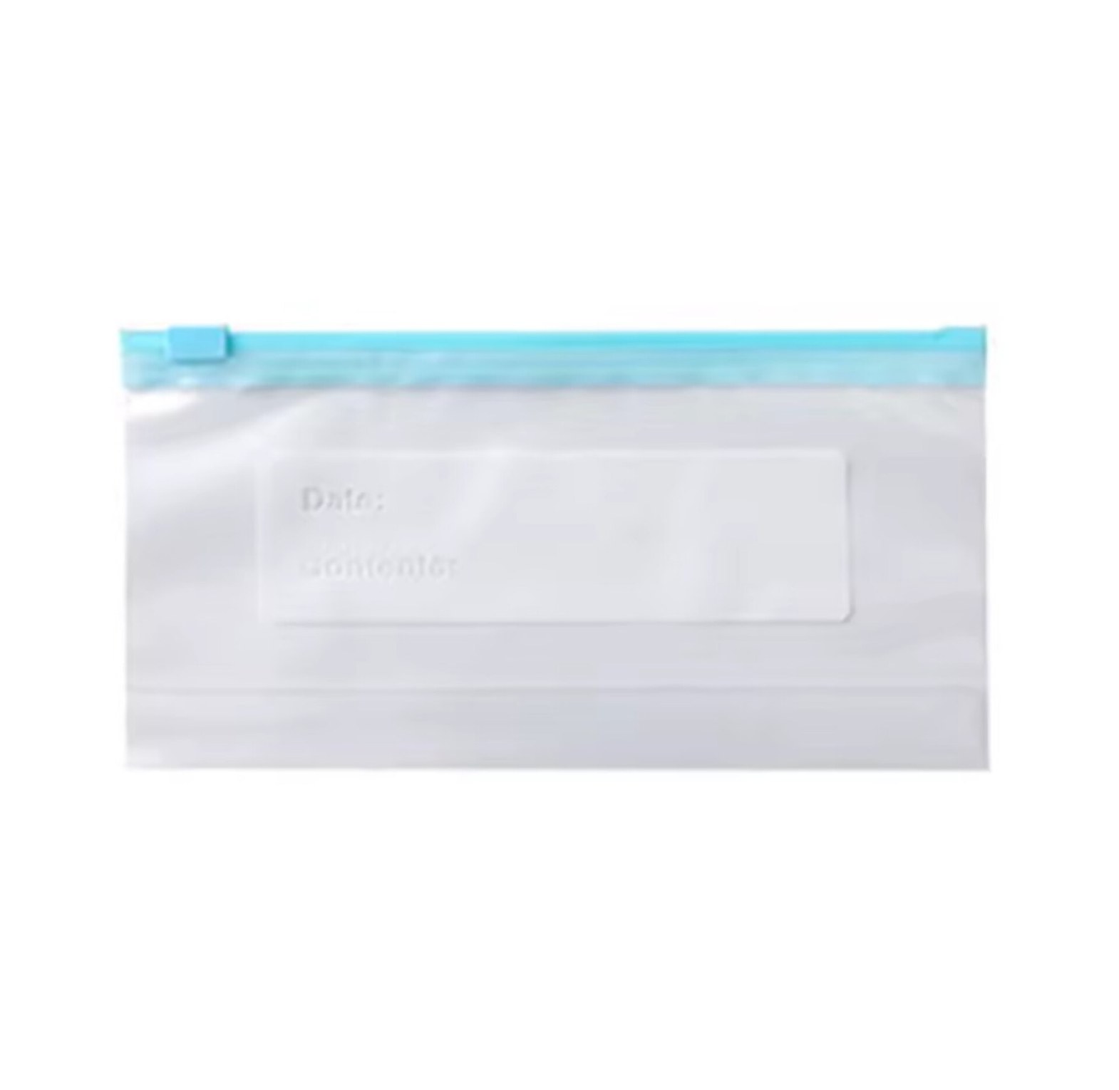 20Pcs Reusable Slider Ziplock Food Storage Bags (1/2kg, 10x20cm) Leakproof Freezer Pouches with Write-on Label for Kitchen Organization image