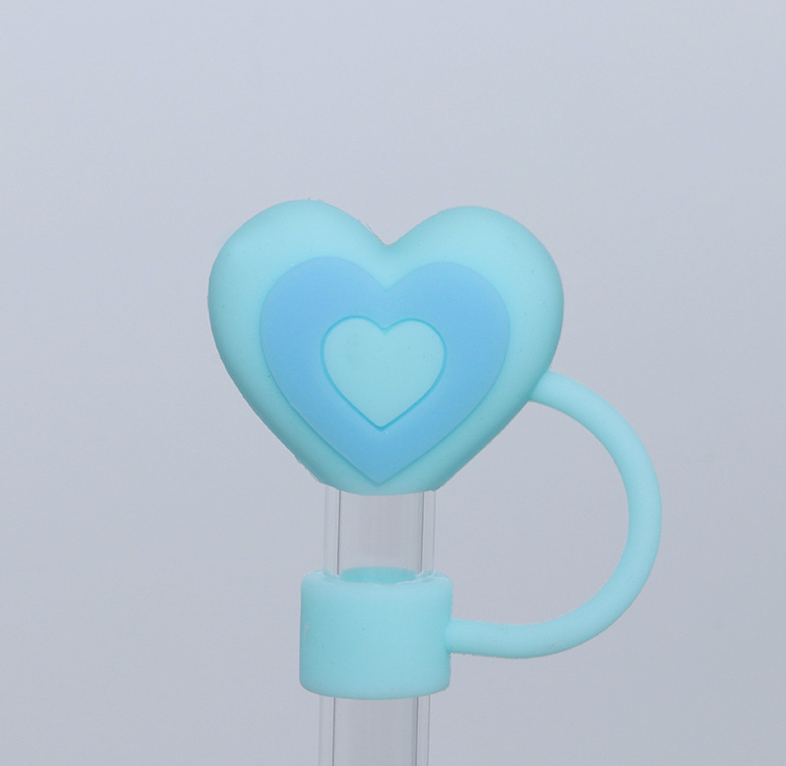 Cute 3D Heart Silicone Straw Plug image