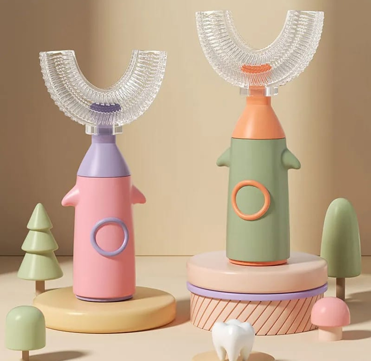 Children U-Shaped Silicone Toothbrush image