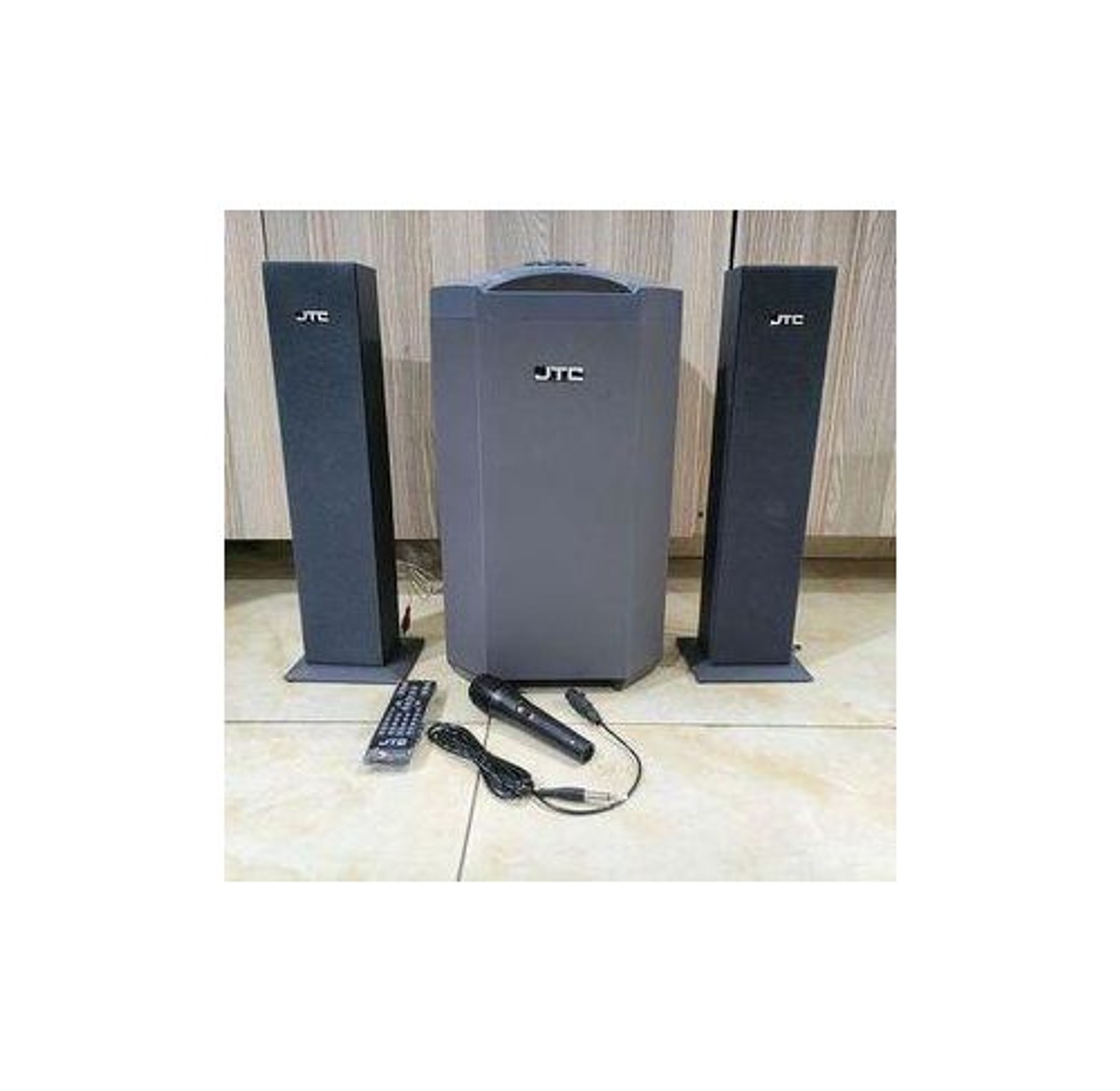 JTC J-801 Pro 2.1CH SUB Bluetooth Woofer HI-FI Sound Multimedia Speaker System default original-BT/FM-12000W + Microphone With Remote Control image