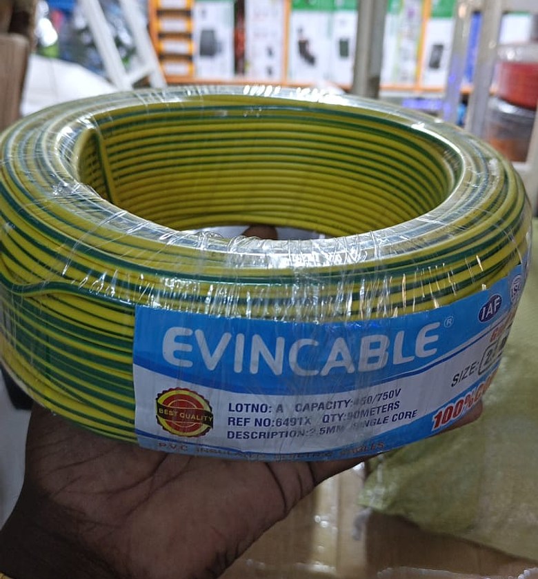 Single Core 2.5 MM SQ Voltage 450/750V 90M Electrical Wiring Imported Cable image