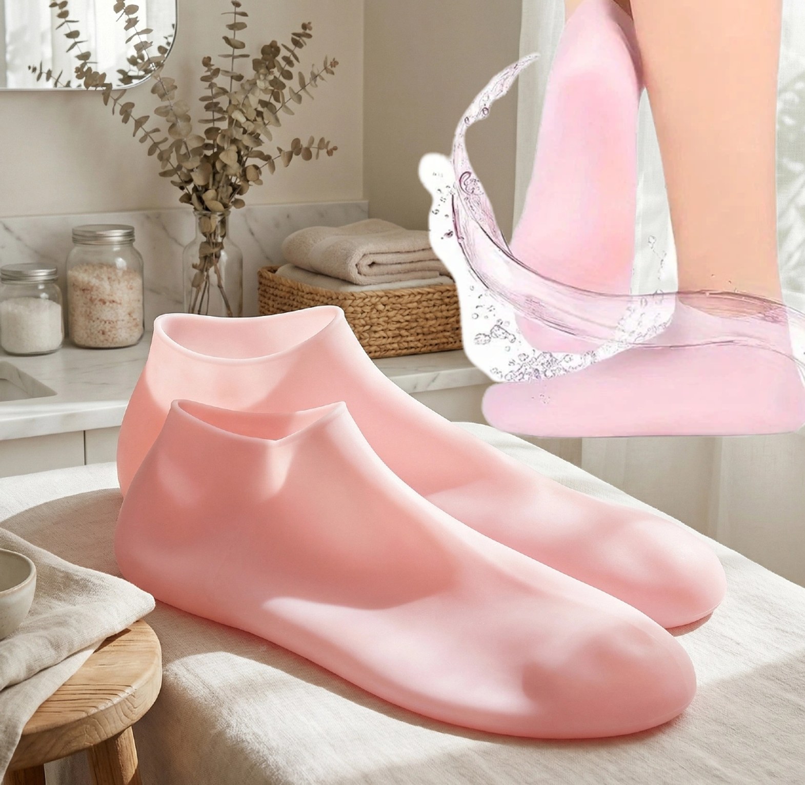 Silicone Moisturizing Socks for Cracked Heels and Dry Feet image