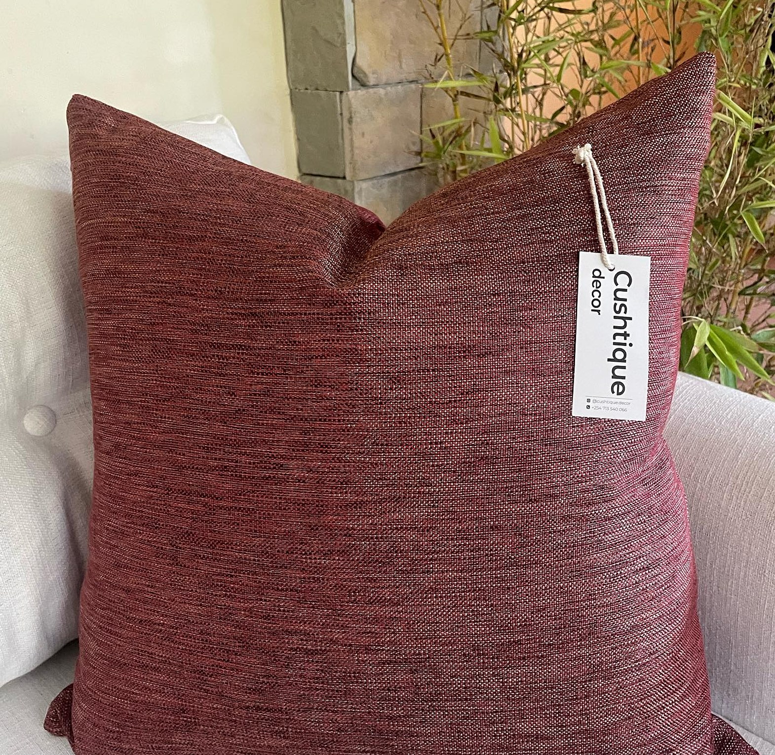 Metallic Burgundy Cushion image