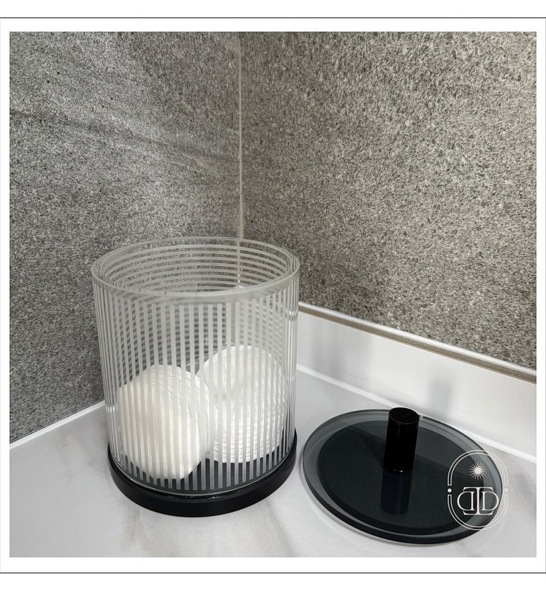 Crystal glass vanity storage jar. image