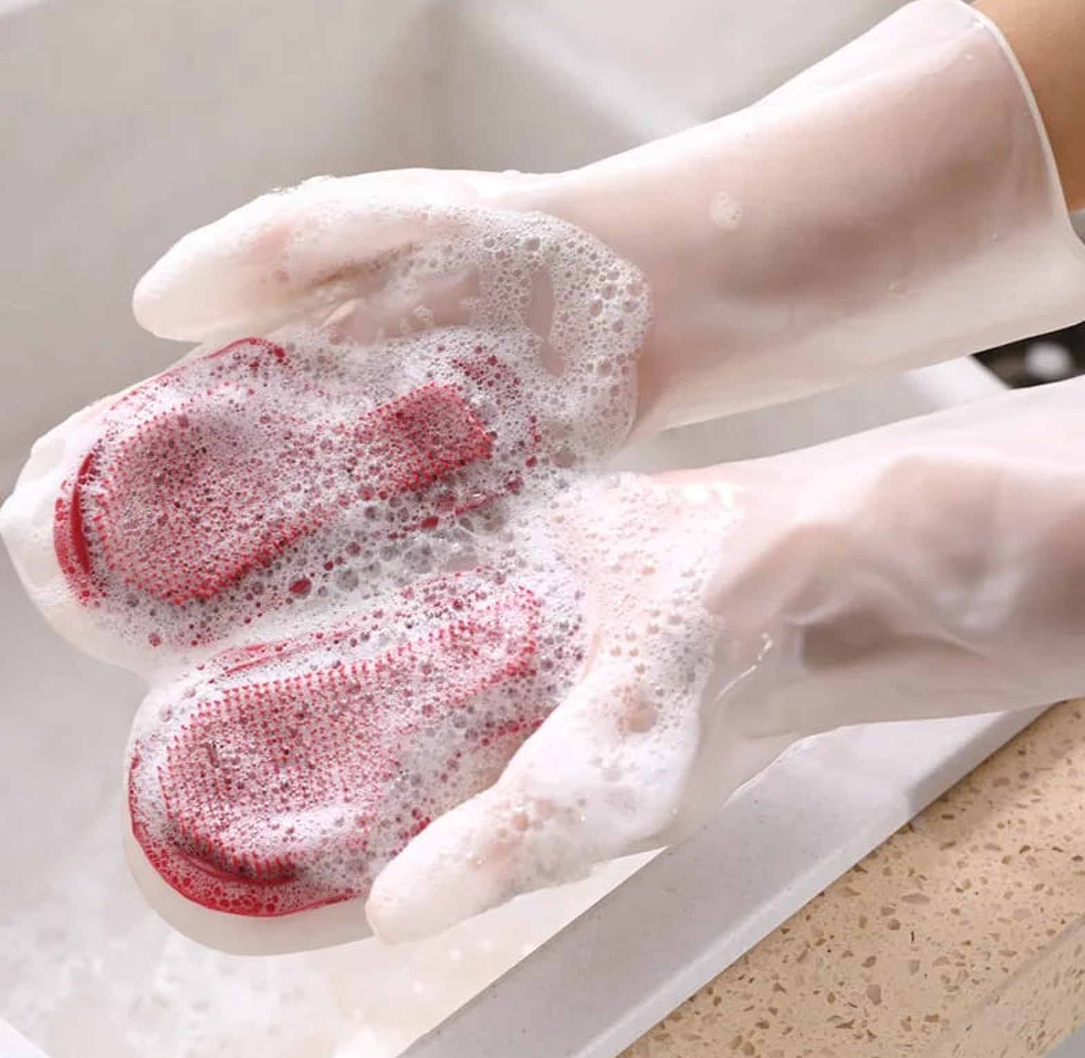 Multifunctional Magic Brush Dishwashing Glove  image
