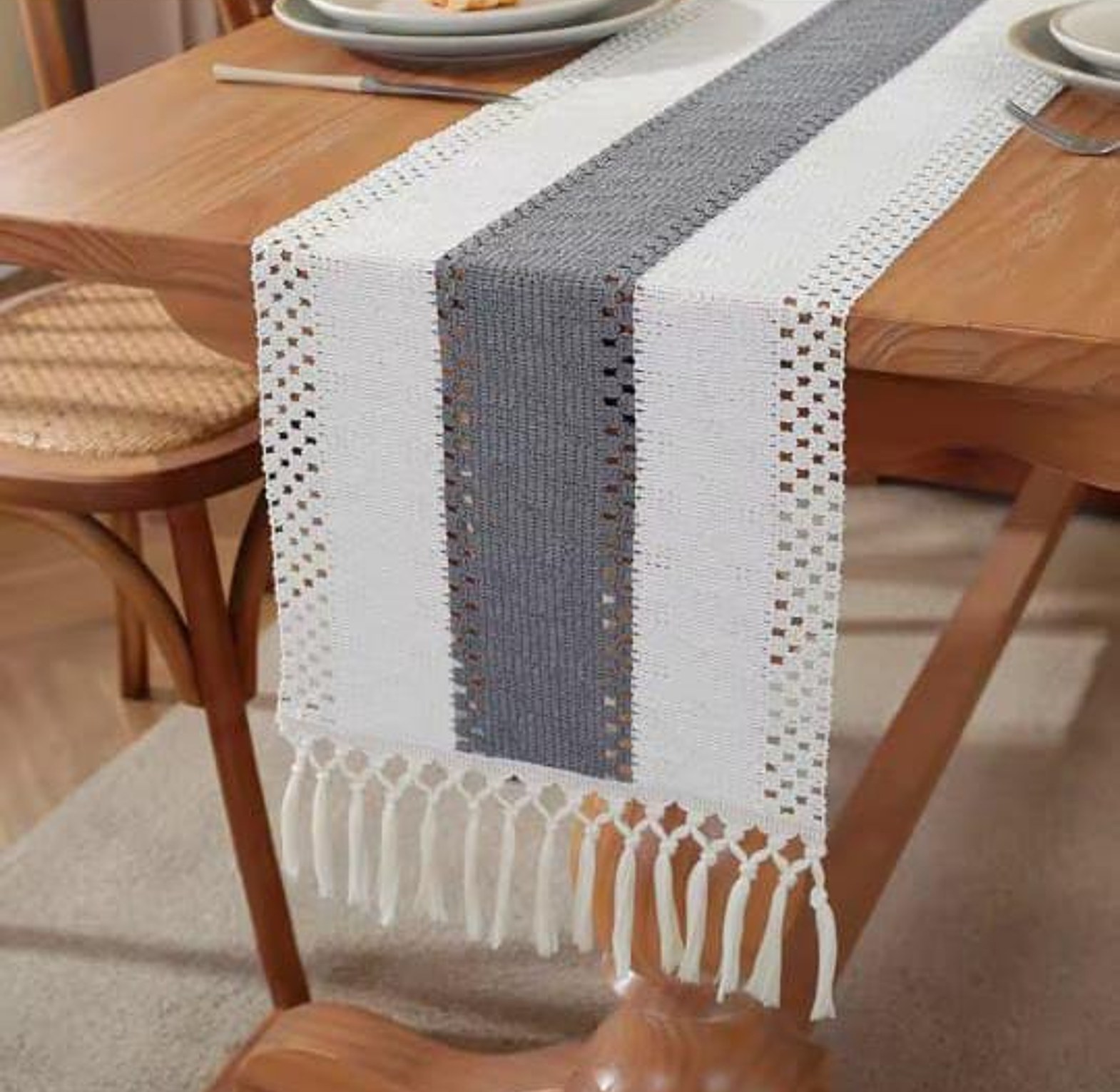 Tassels Bohemian Style Table Runner  image