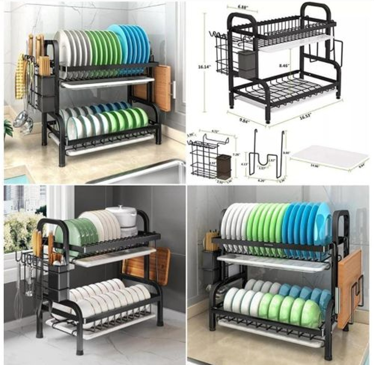 DISH RACK. HIGH Quality 2 Tier High quality carbon steel dish rack image
