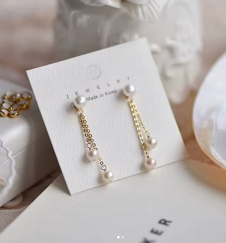 Pearl Tassel Drop Earrings image