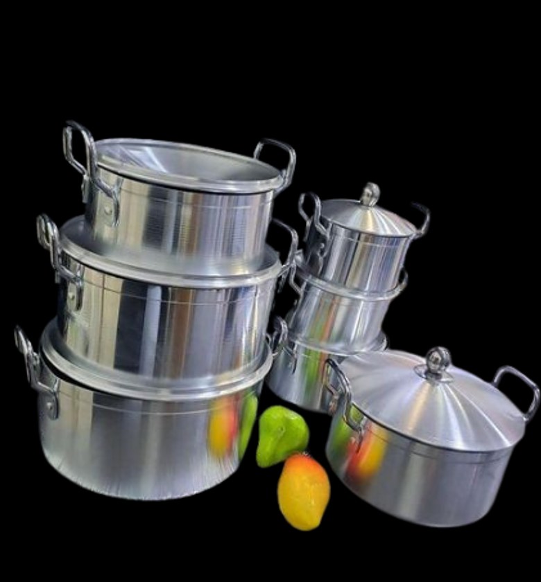 Cookware Set. Tornado Heavy Duty Premium Aluminum Cookware 7 Pot Sufurias Set With 7 Lids image