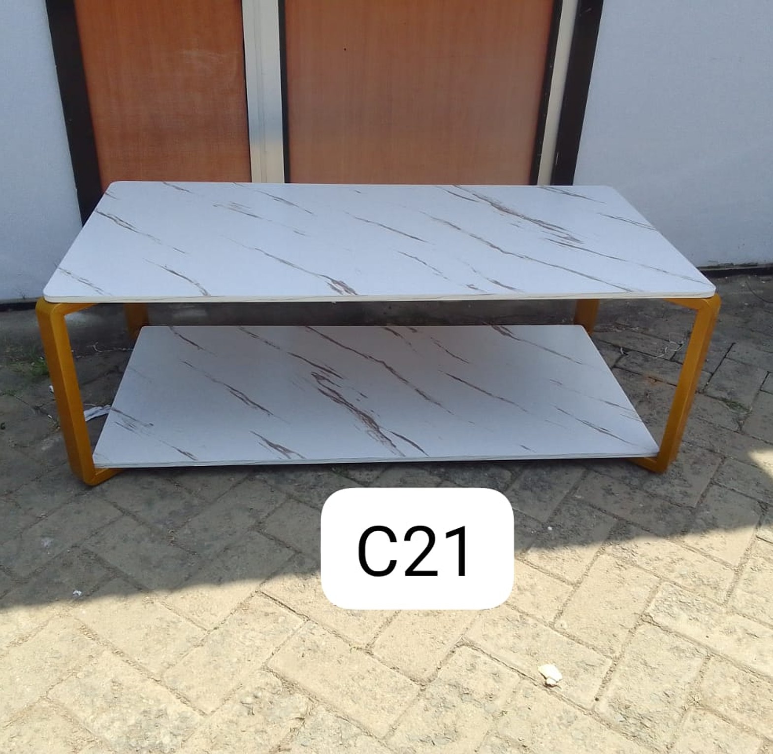 Coffee Table . White Executive MDF Marble Effect Table image