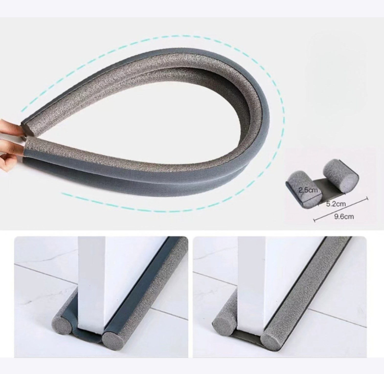 Universal Double-Sided Foam Door Draft Stopper and Sealer Strip image