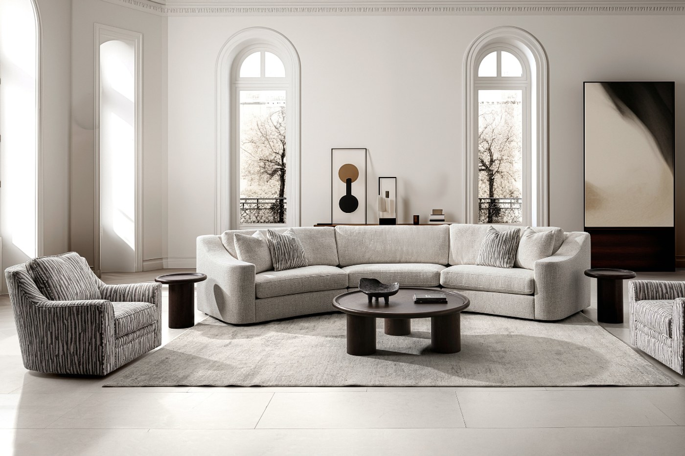 CROFT Corner Sofa + Swivel Accent Chair image 1