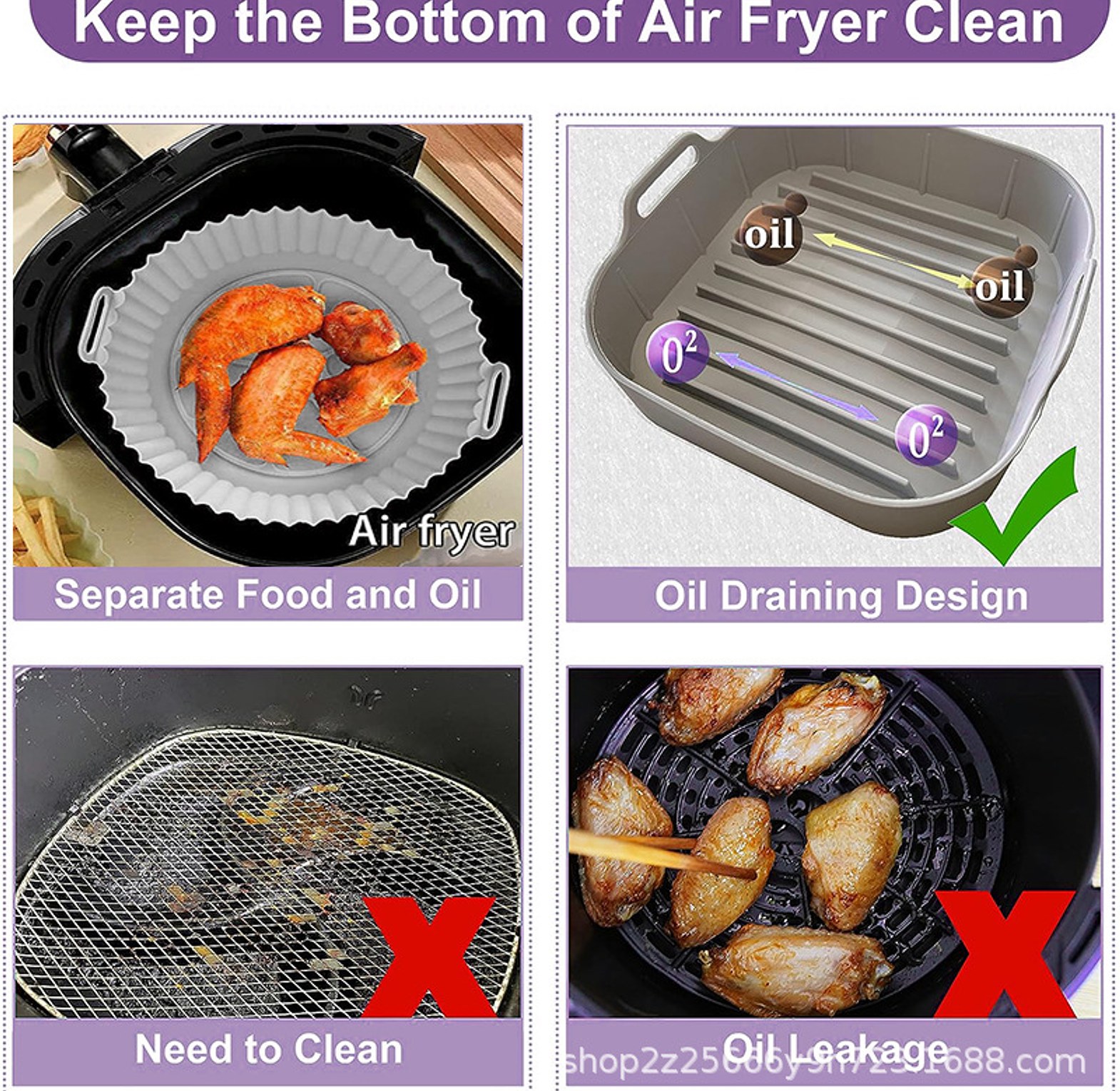 Food Grade Silicone Air Fryer Liner image