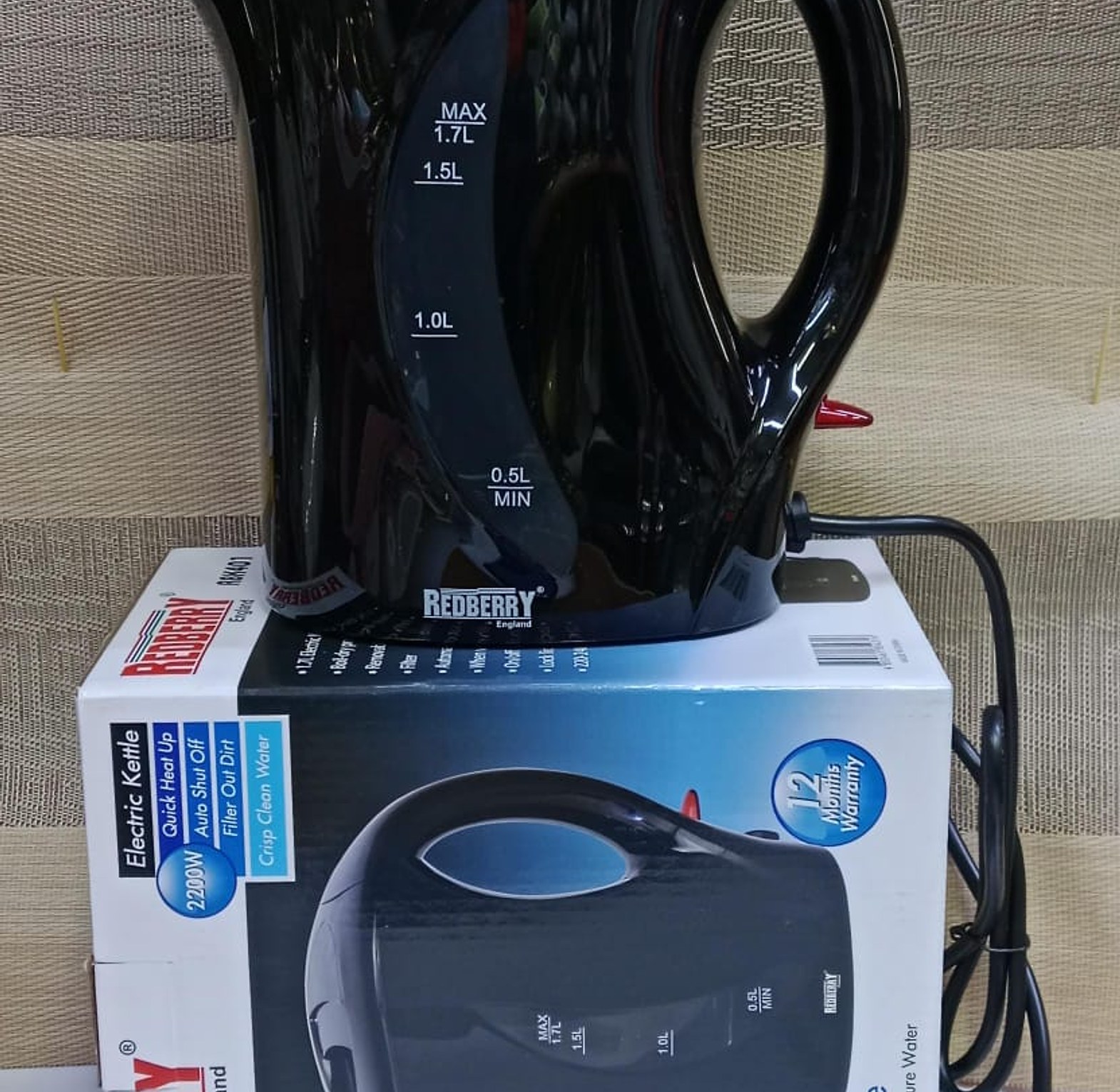 Electric Kettle. Redberry 1.7ltrs Corded Kettle image