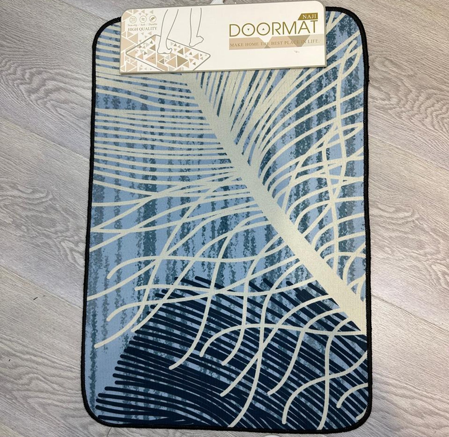 Doormat With Gold Accents - Stylish Non-Slip Entryway Mat image