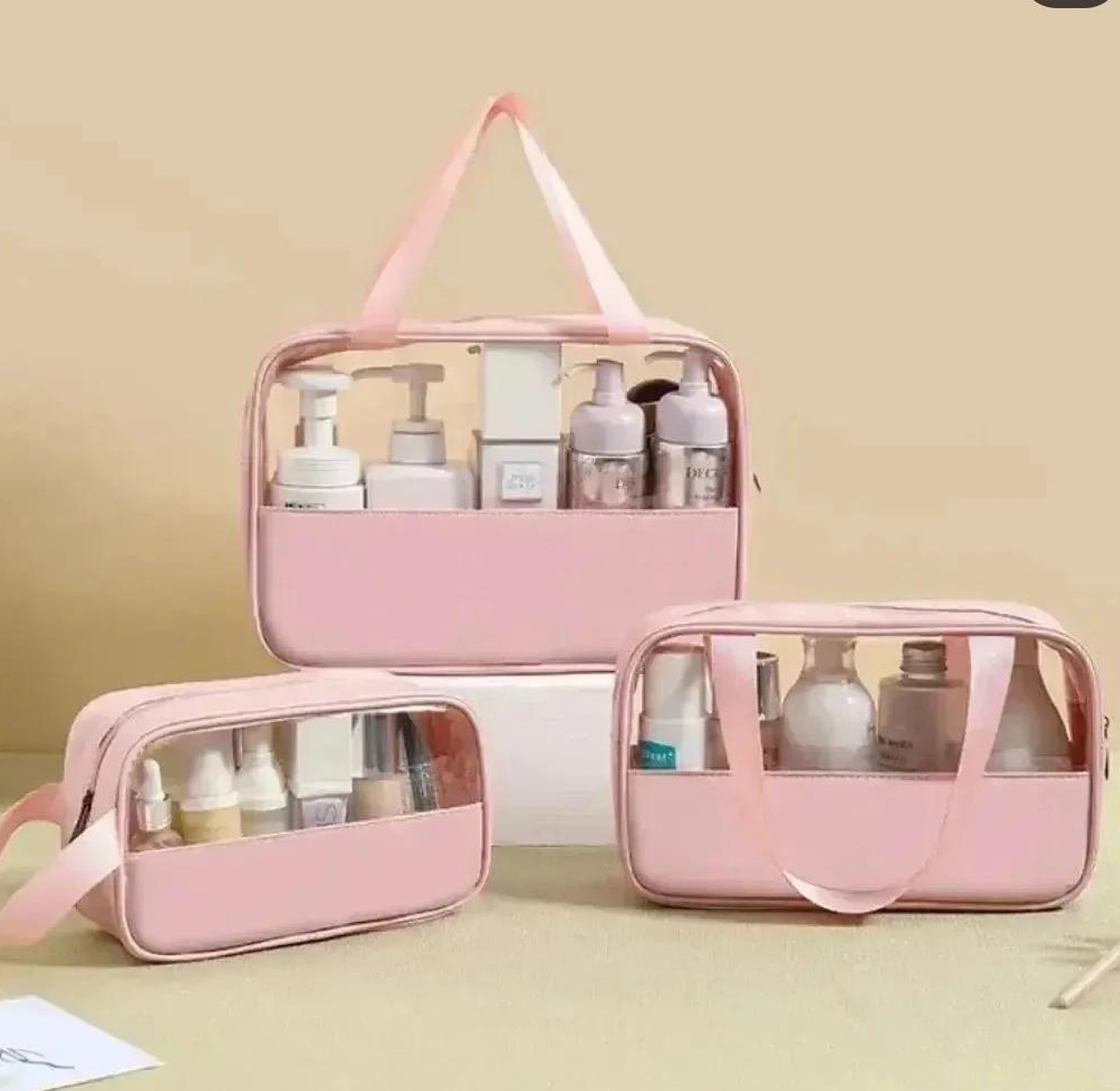 3 pcs cosmetic washbag/waterproof toiletries bag image