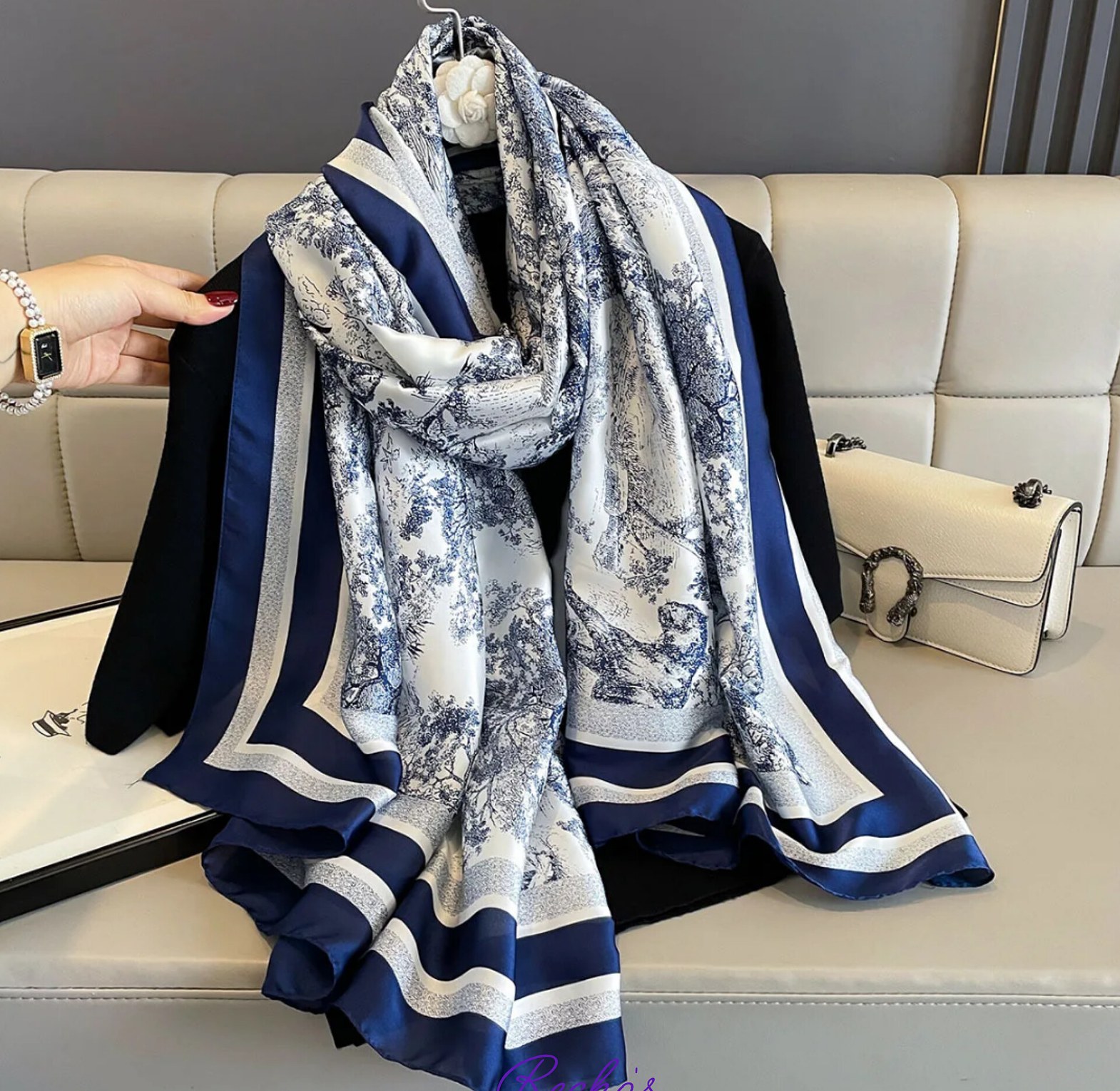 Silk long scarves image
