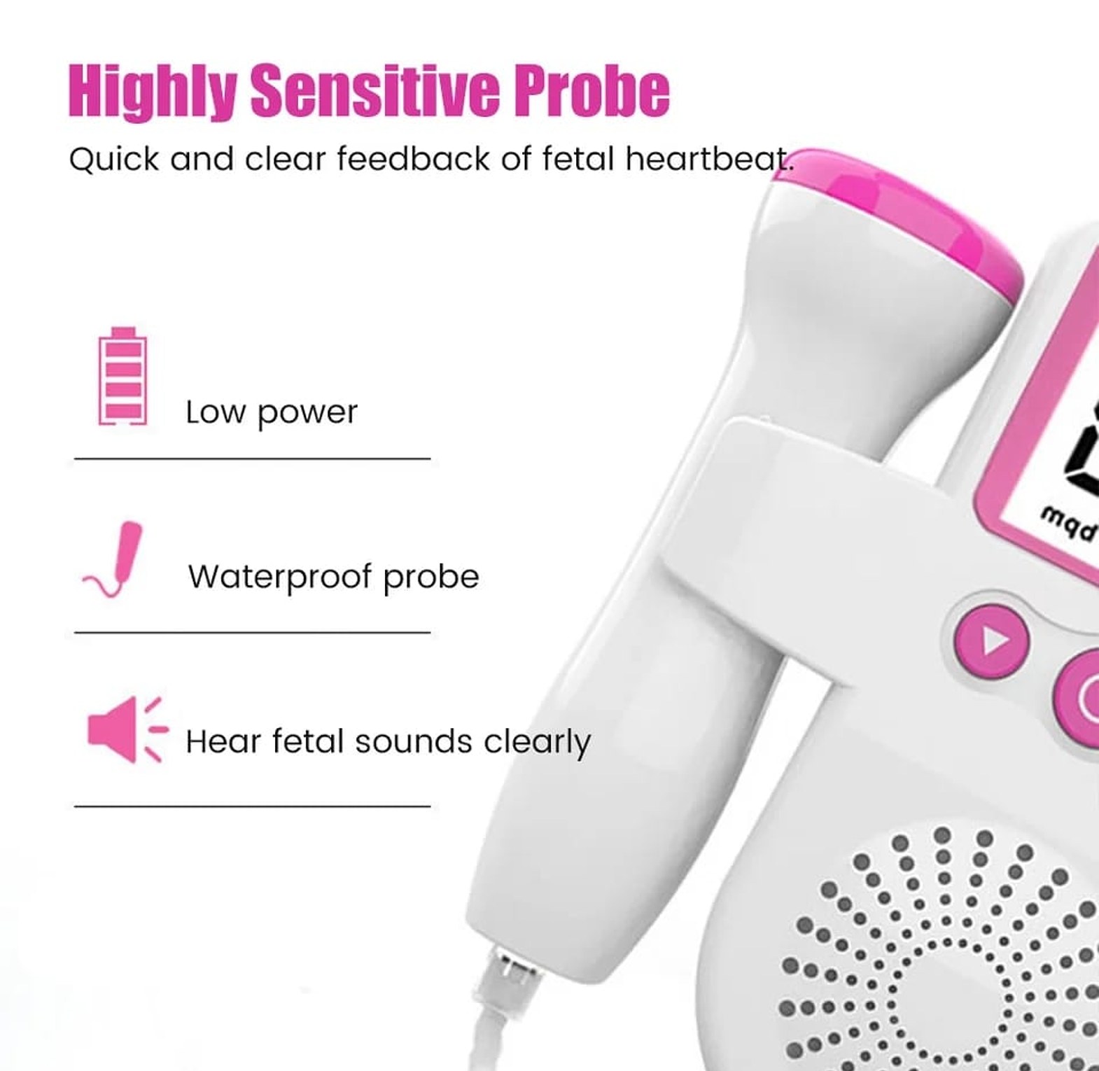 Doppler Fetal Portable Pregnancy Heart Rate Monitor image