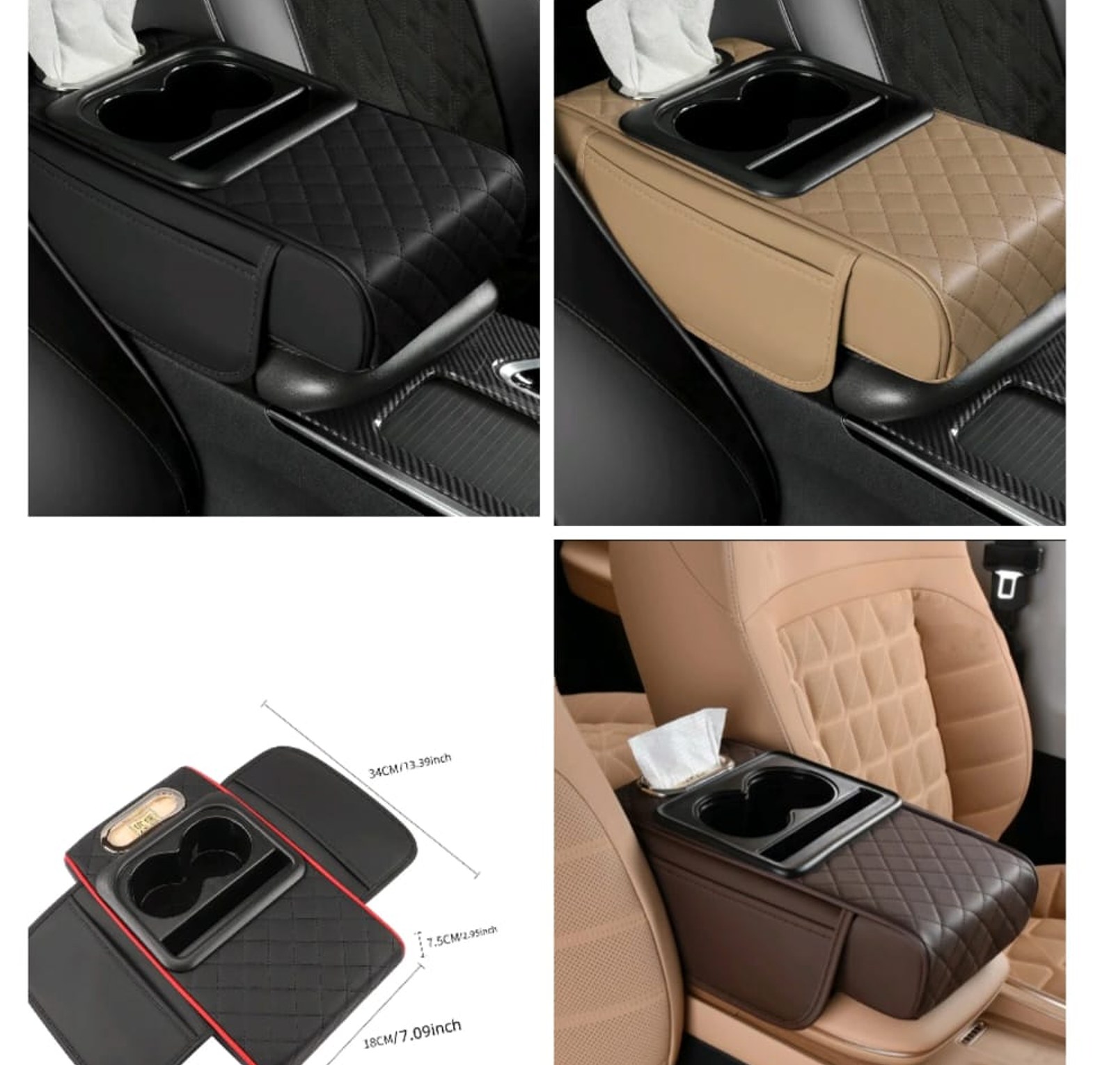 Car Arm Rest Cushion With Serviettes Dispenser image