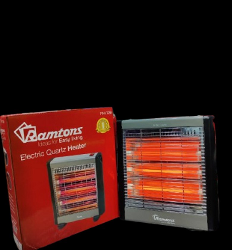ROOM HEATER. Ramtons RM/469 Electric Bar Quartz Heater, Black & Silver (1 YR WRTY). image