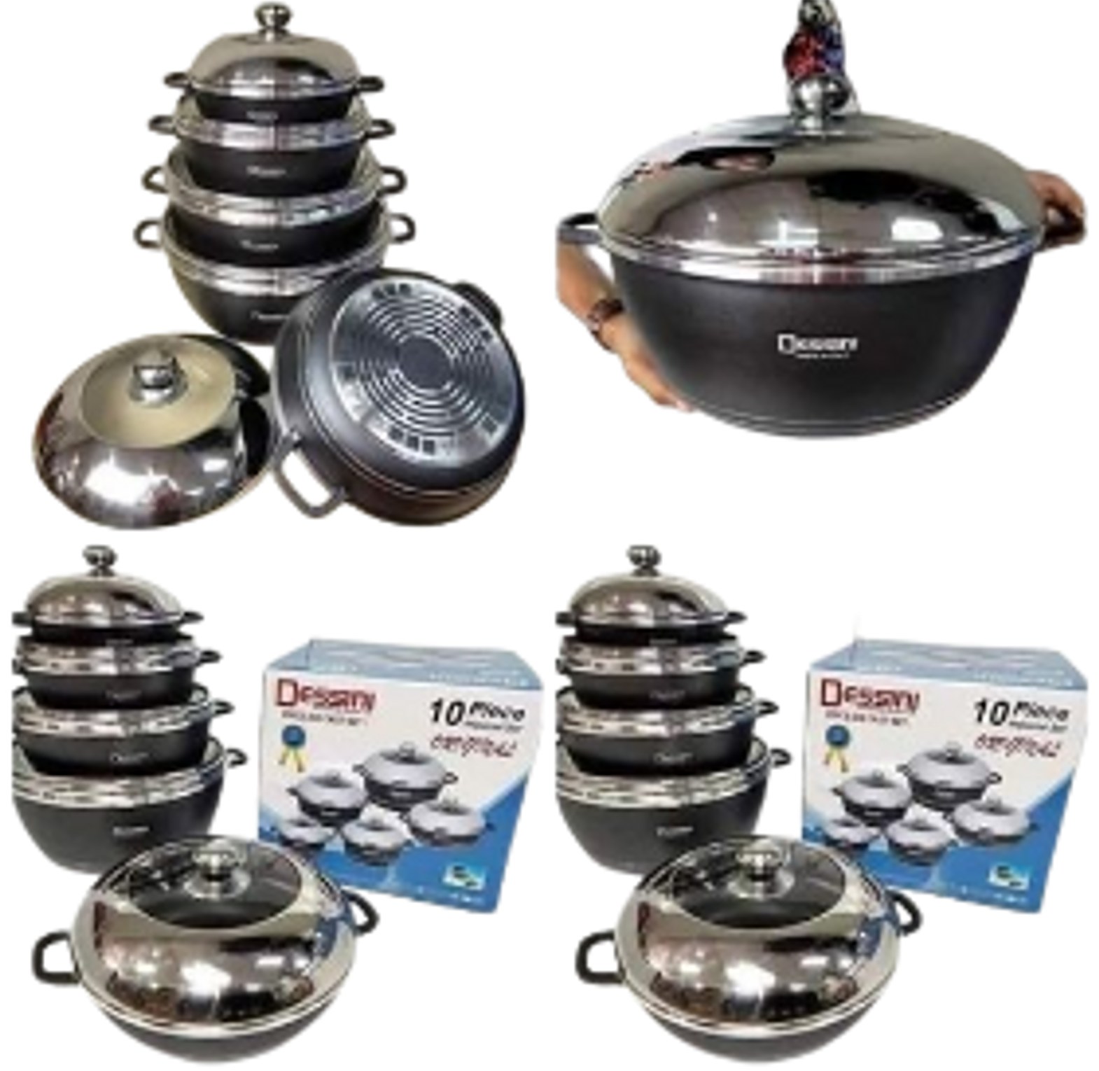 Cookware Set. Dessin 10pcs cookware set original..made in Italy image