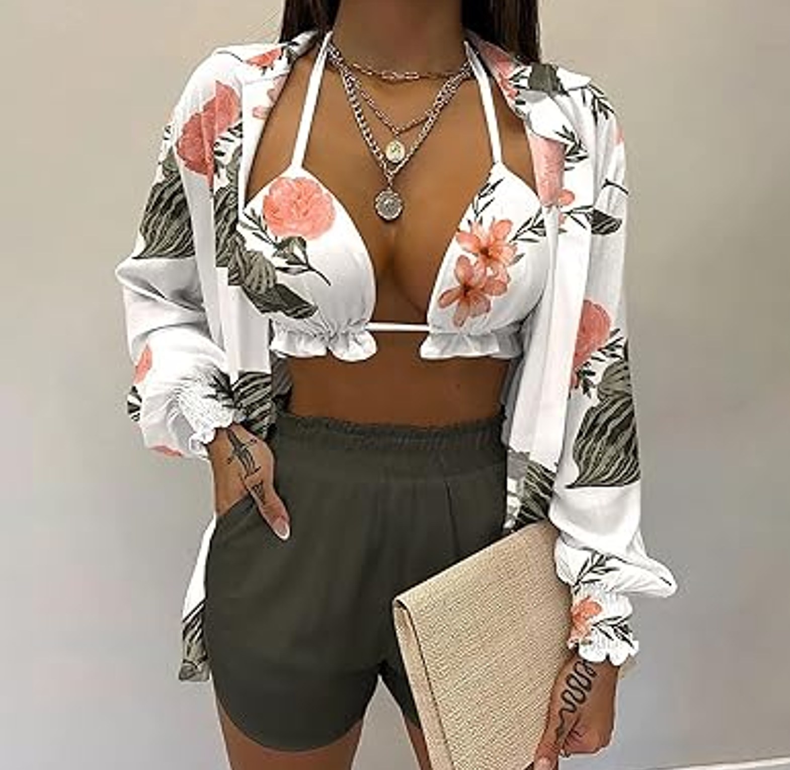 Y589 Bikini Short Set + Matching Coverup image