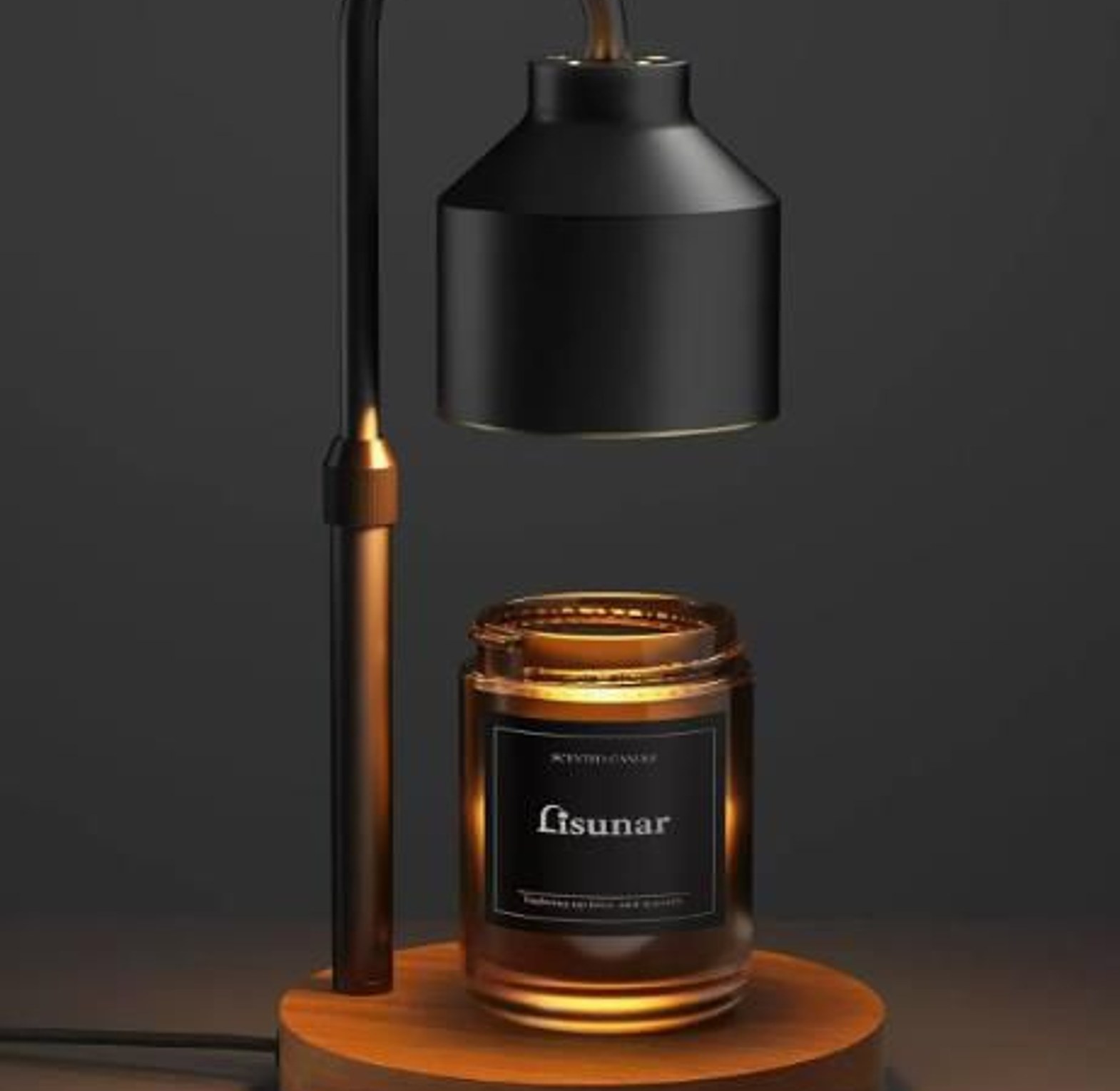 Electric Candle Warmer with Wooden Base image