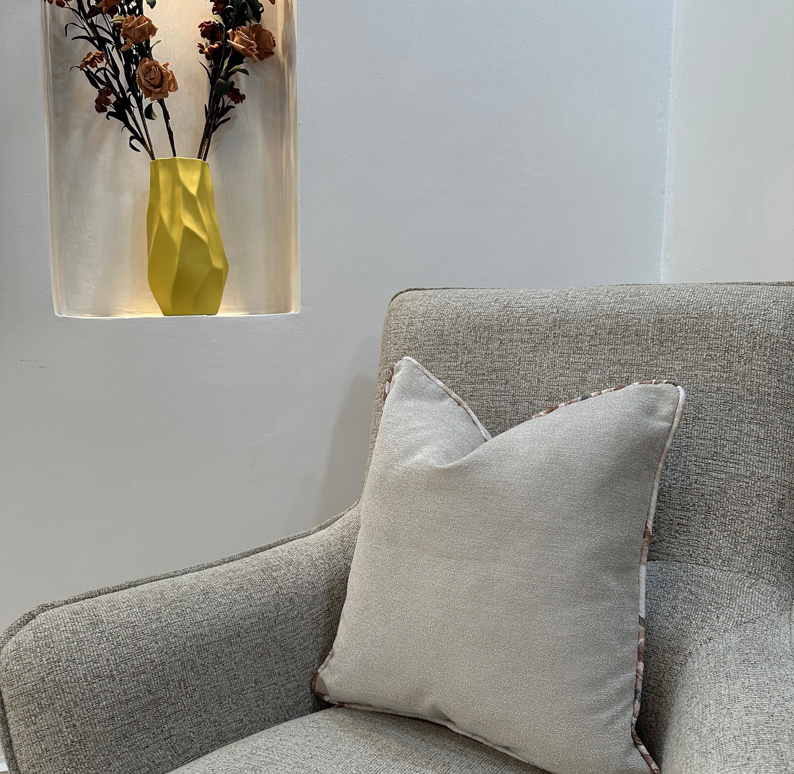 Grey chenille cushion cover 🌸 image