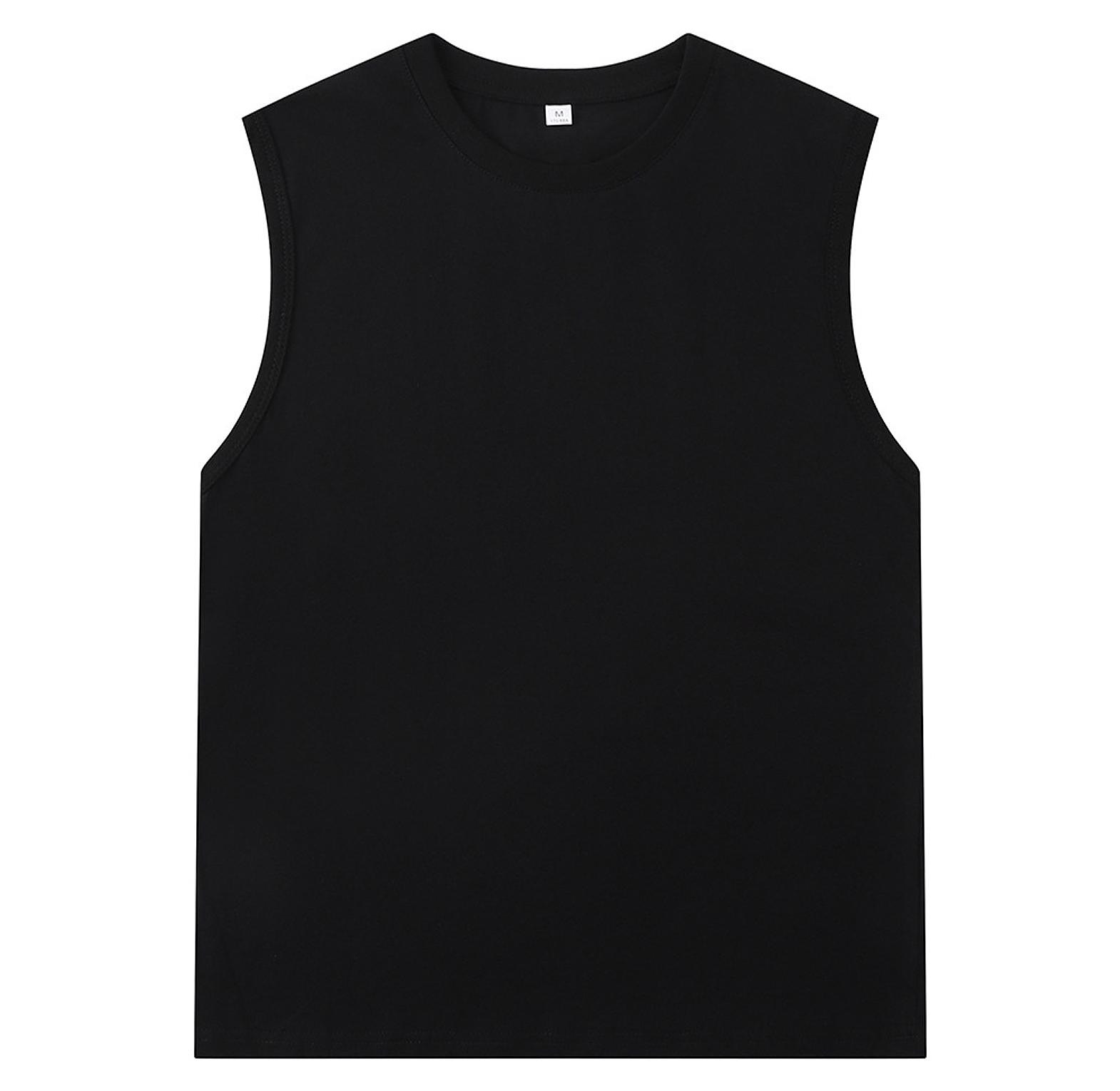 Men's Sleeveless T-Shirt in White and Black image
