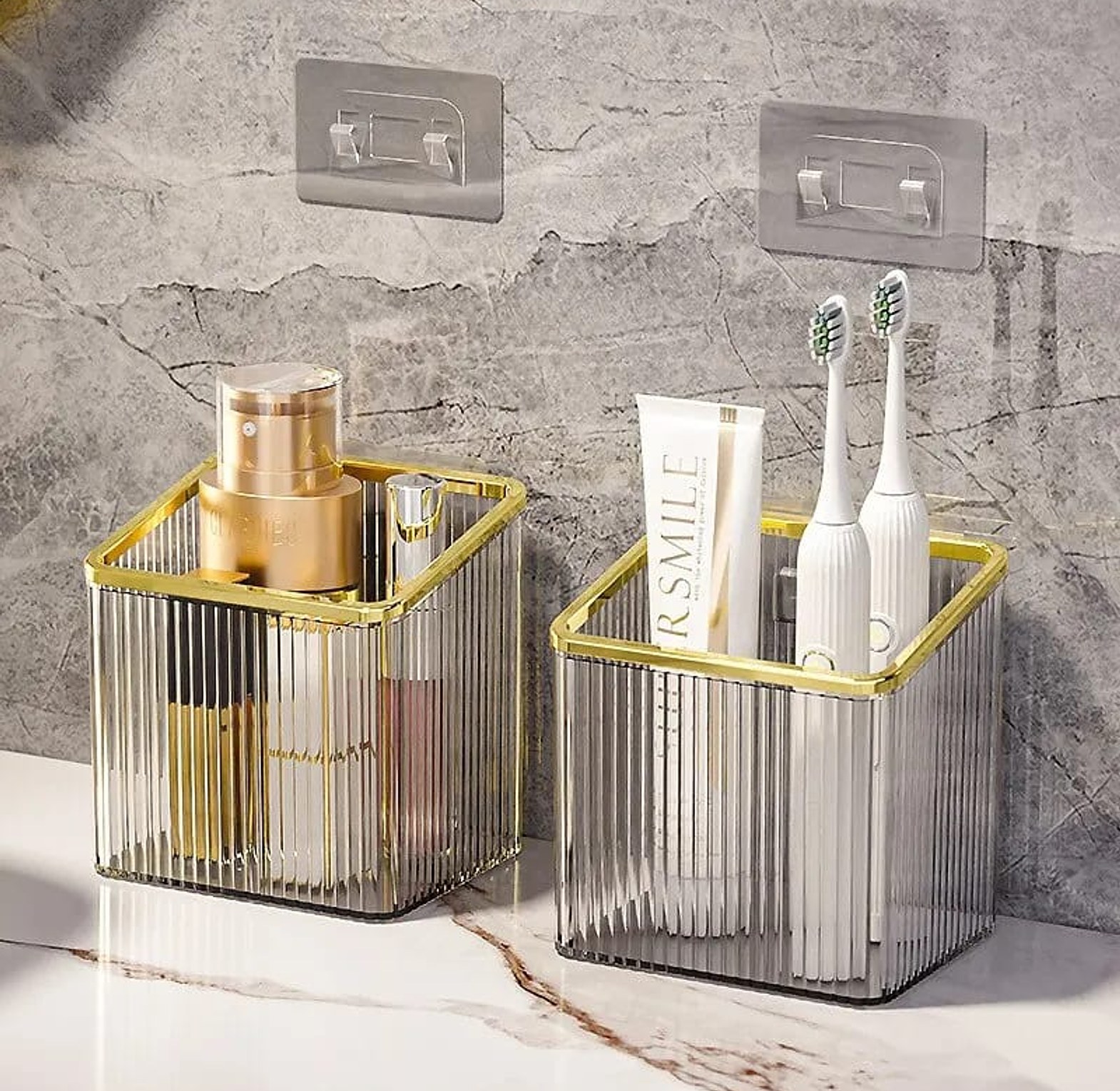 Light Luxury PET Wall-Mounted Cosmetic and Grooming Organizer image
