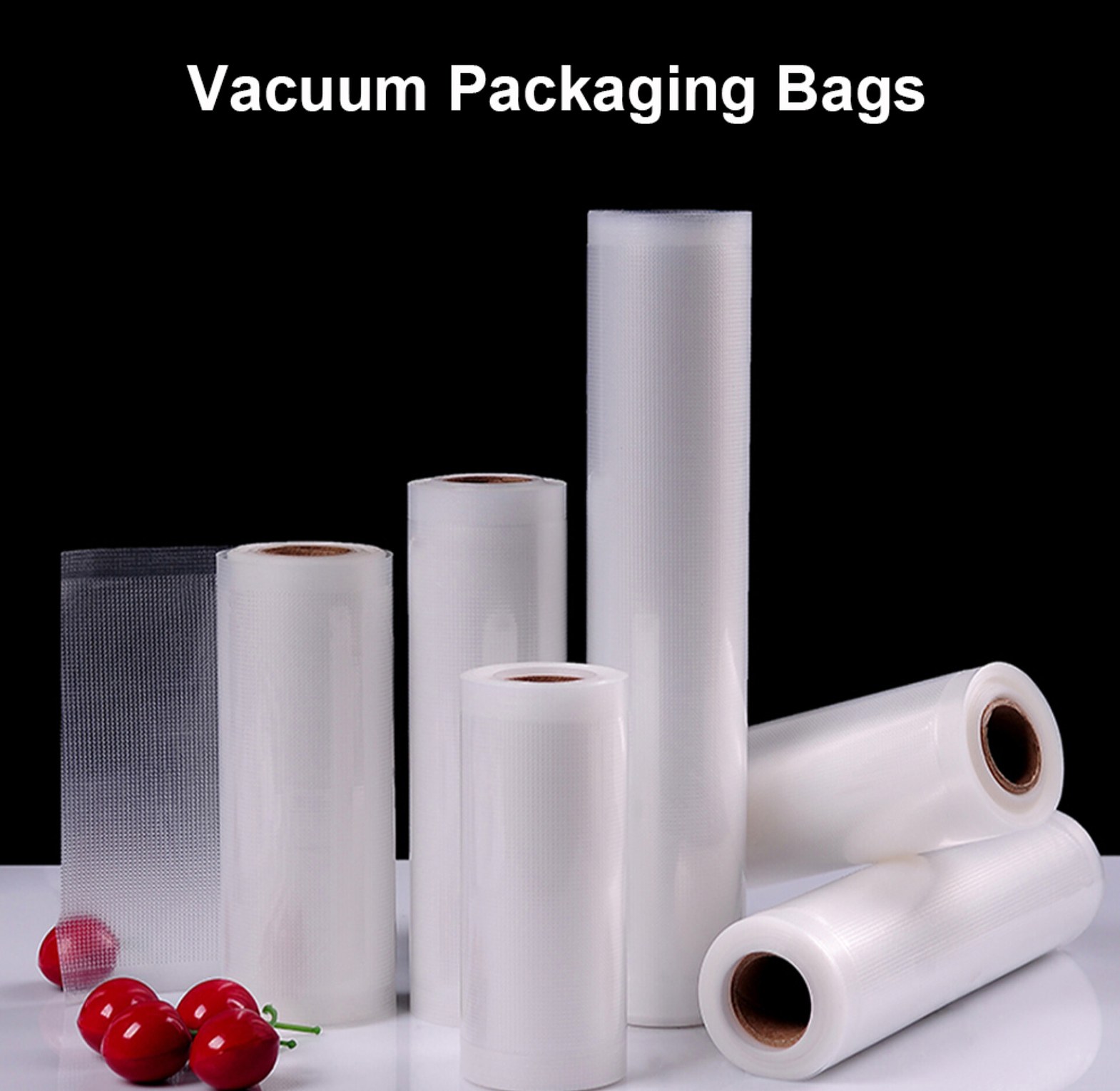 Universal Vacuum Sealer Rolls for Food Preservation BPA-Free Heavy Duty Embossed Storage Bags for Meat & Fish image
