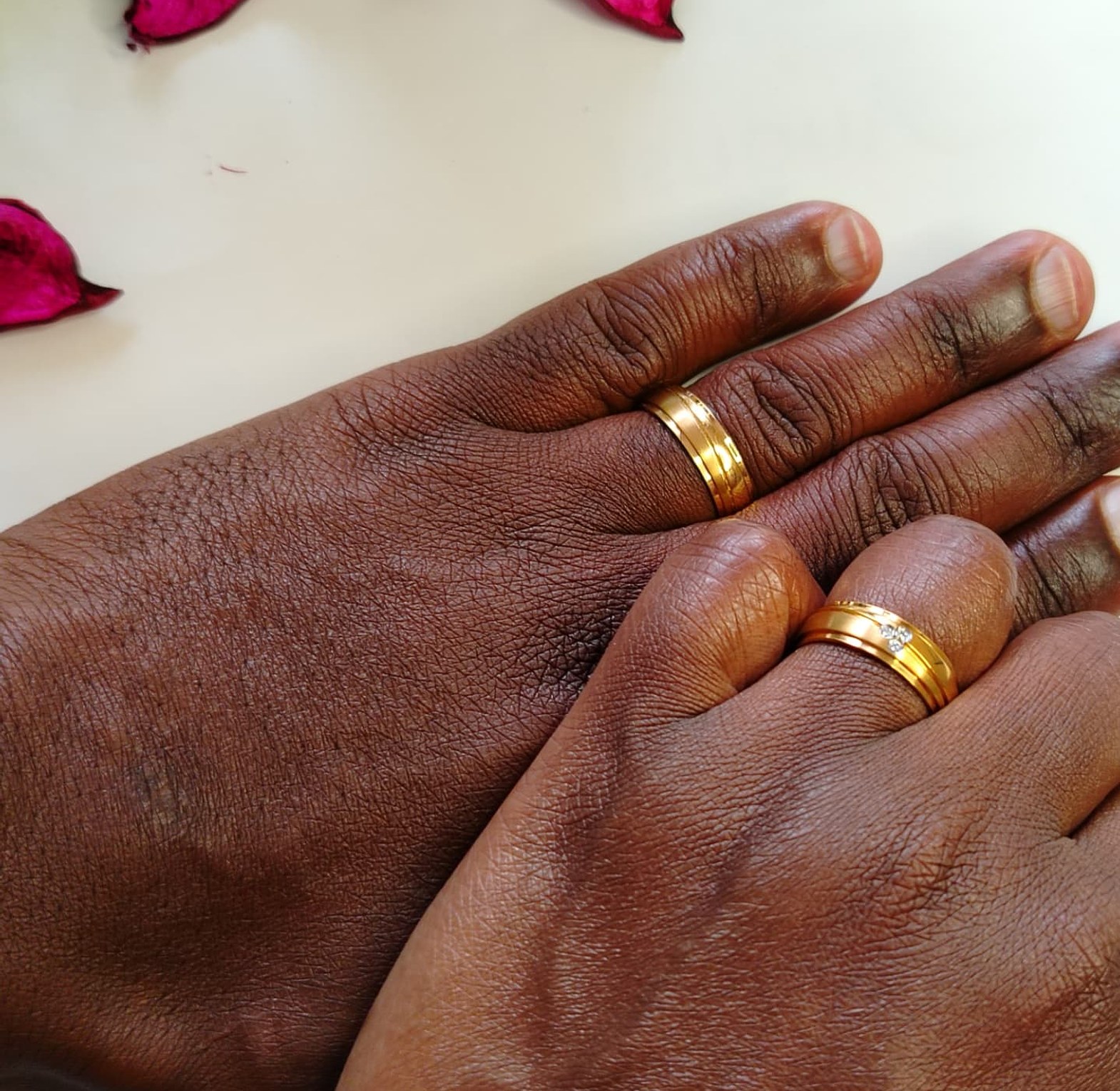 Stainless steel gold plated wedding band image